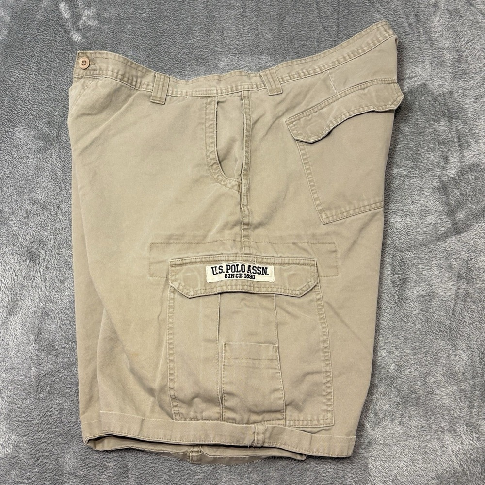 U.S. Polo Assn Cargo Shorts Mens 42 Khaki Utility Military Casual Cotton‎ - Picture 9 of 14